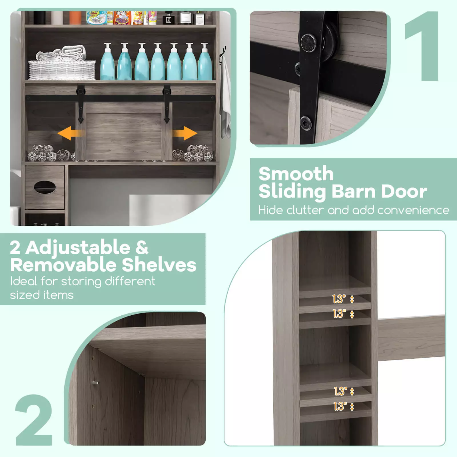 Tyler Over Commode Storage Cabinet - Image 5
