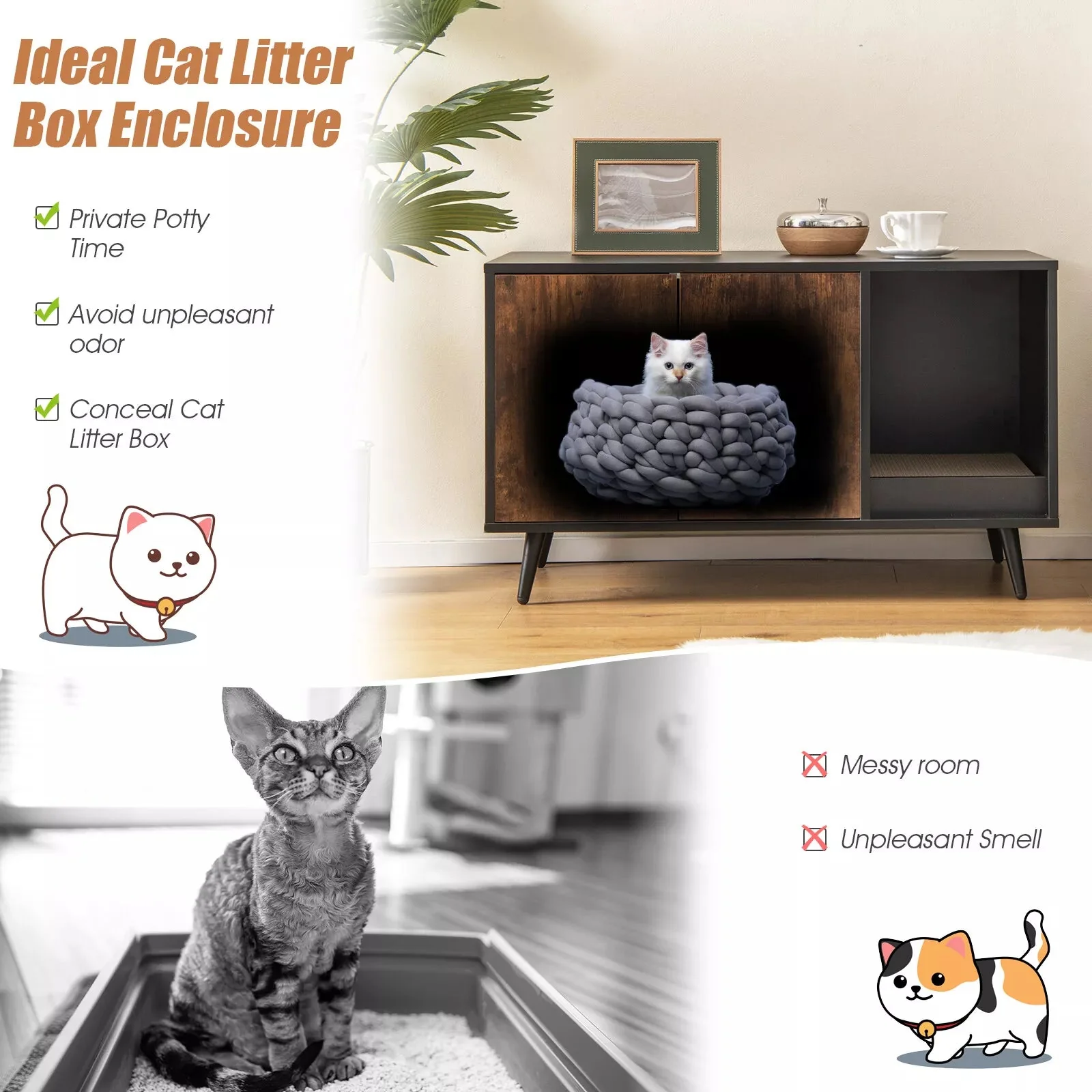 Vance Cat Litter Box Enclosure Furniture - Image 6
