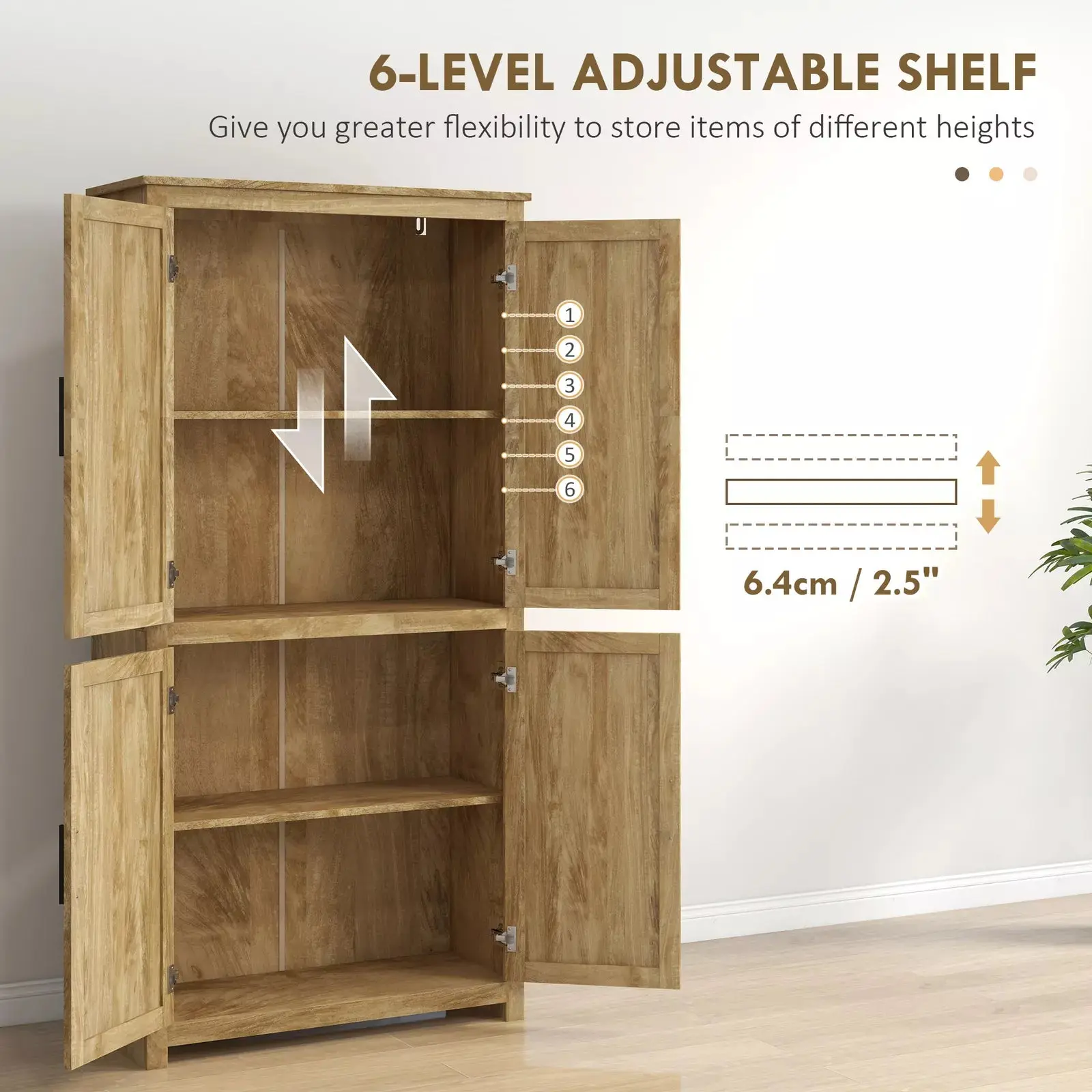 Vance Rattan Kitchen Pantry Cabinet - Image 5