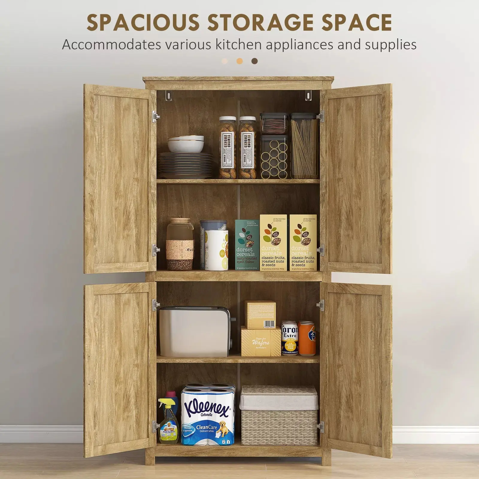 Vance Rattan Kitchen Pantry Cabinet - Image 7