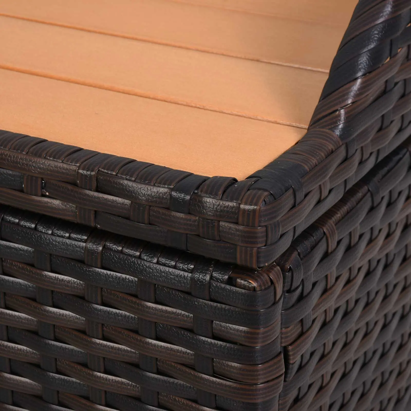 Vang Rattan Outdoor Garden Storage Bench - Image 4