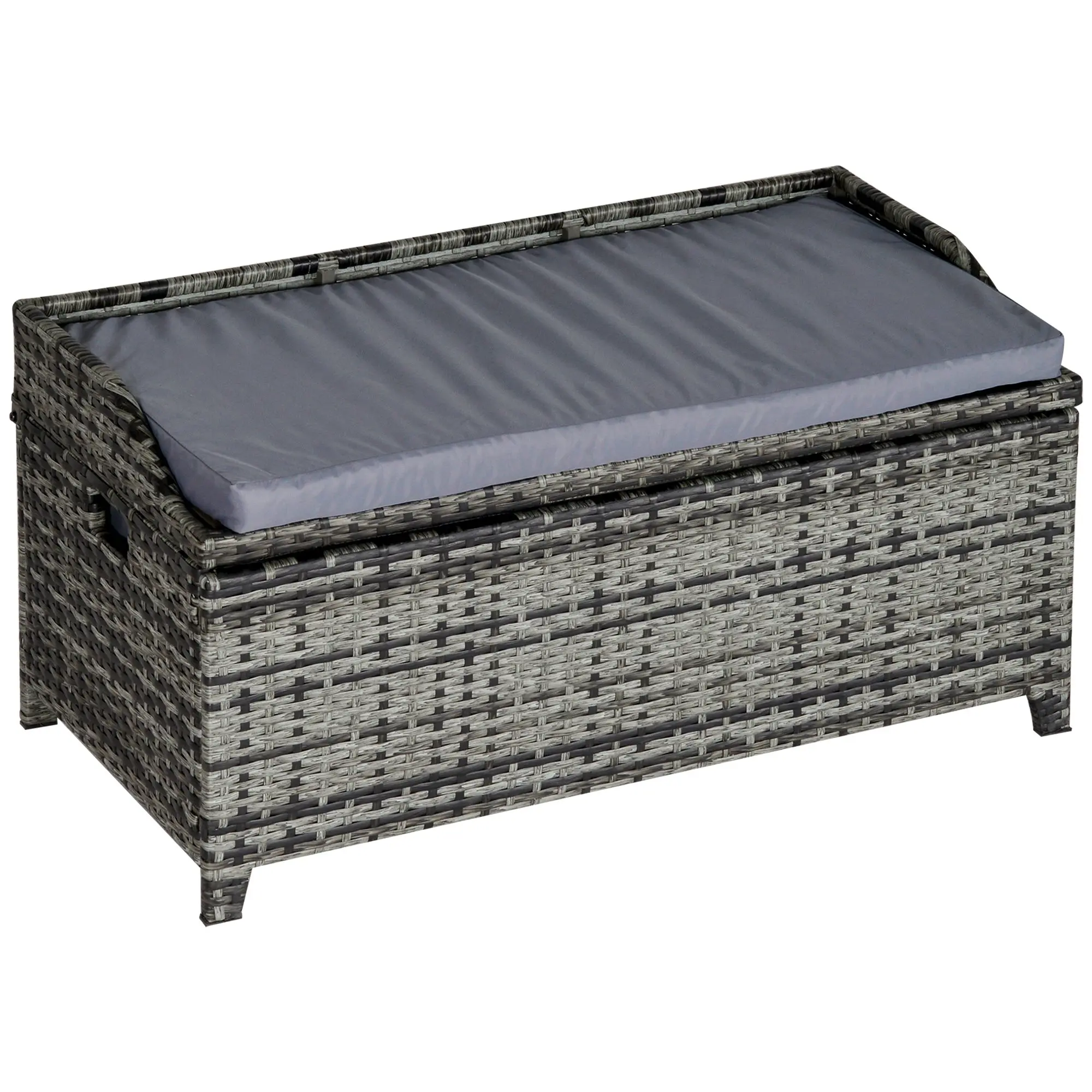 Vang Rattan Outdoor Garden Storage Bench - Image 8