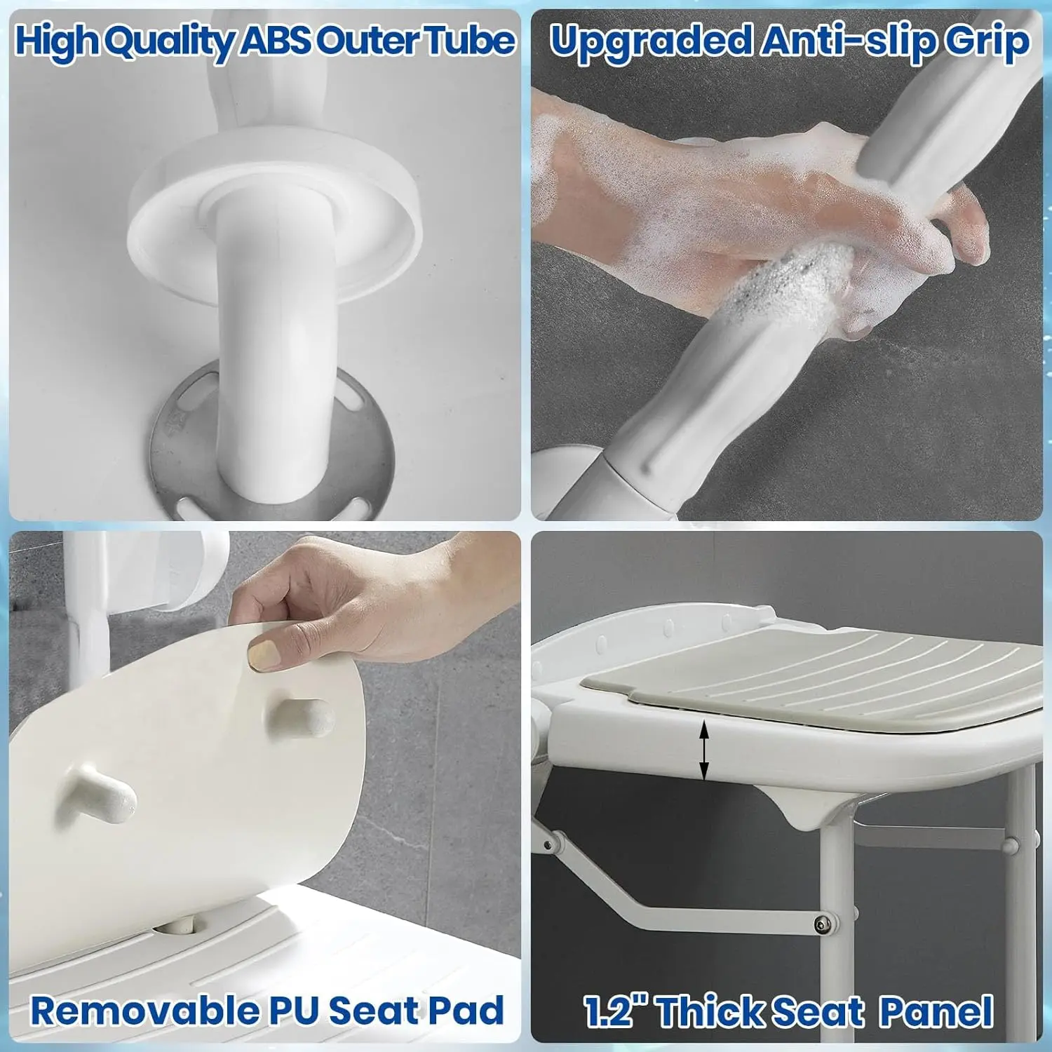 Wall Mounted Folding Shower Seat - Image 3