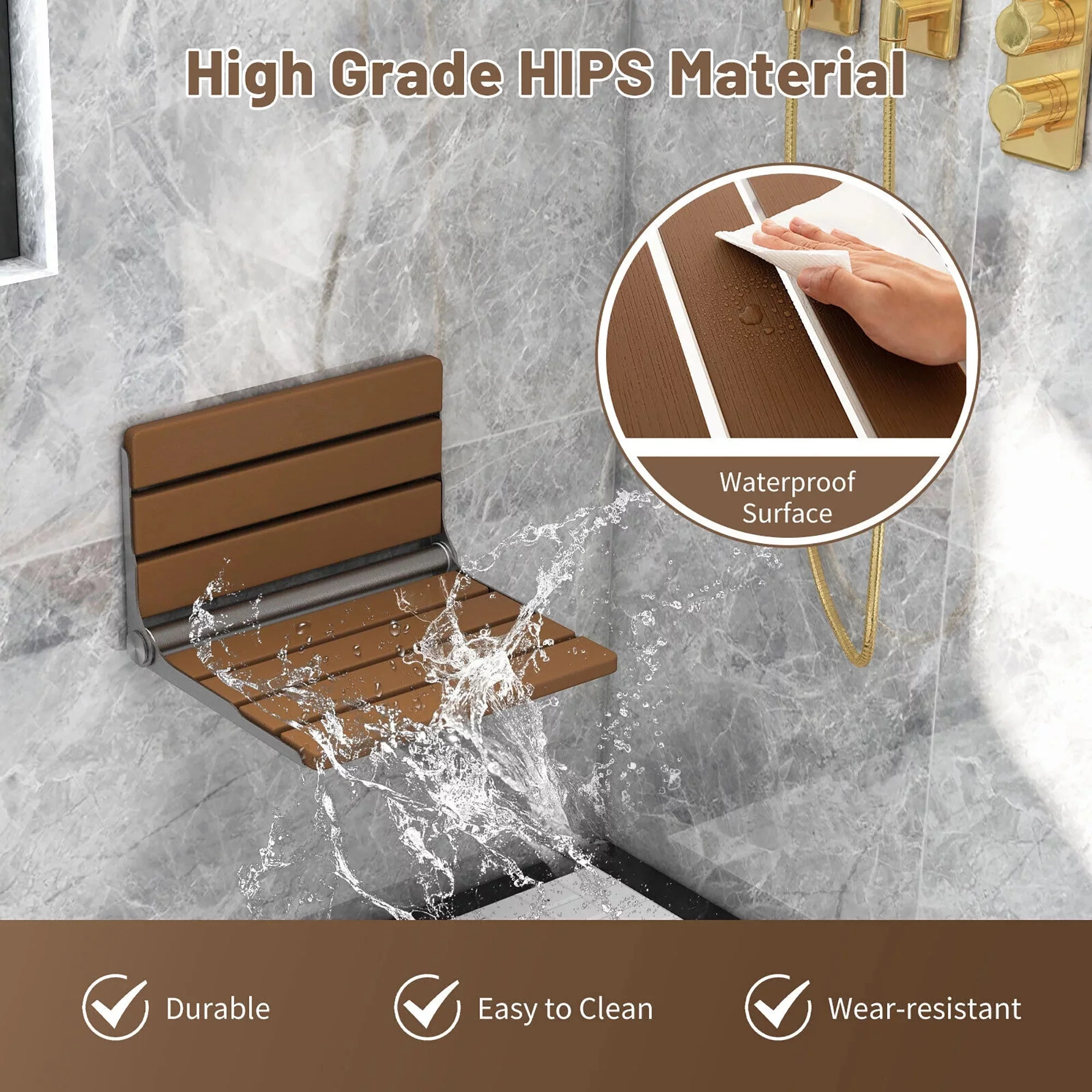 Wall Mounted Folding Shower Seat - Image 6
