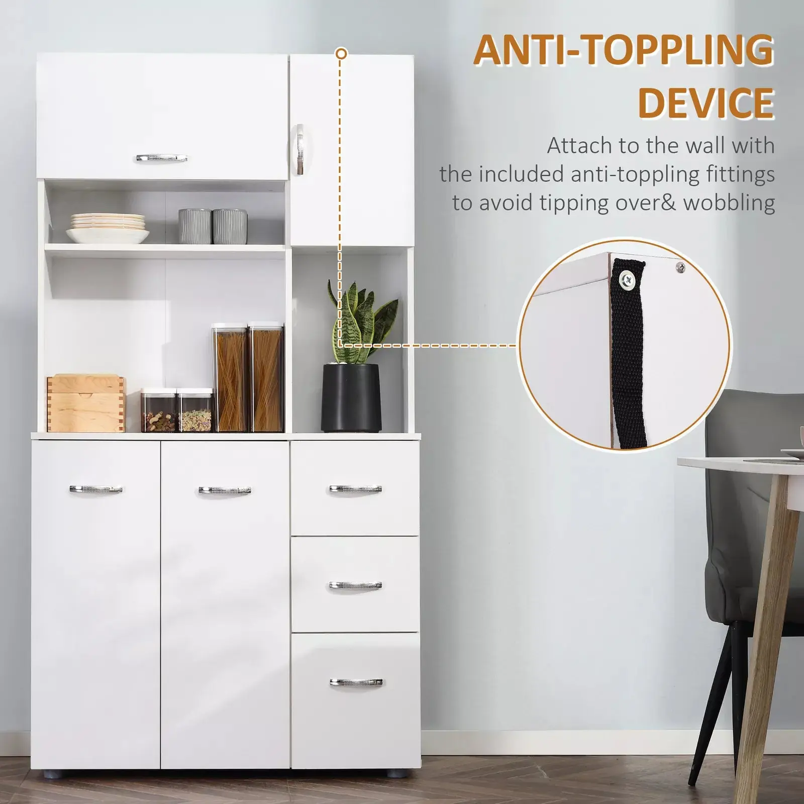 Wendy Kitchen Pantry Cabinet Hutch - Image 6