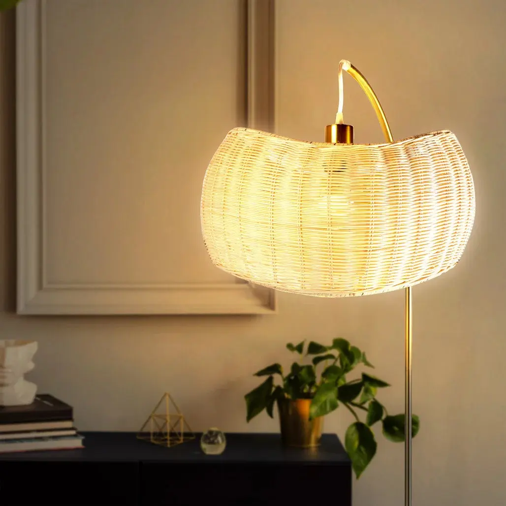 Wicker Rattan Living Room Floor Lamp - Image 3