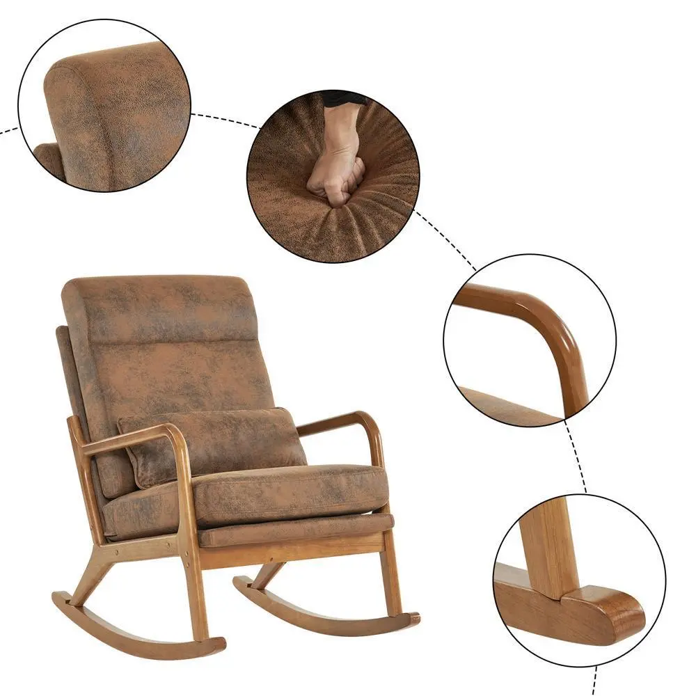 Wiley Modern Cushioned Rocking Armchair - Image 4
