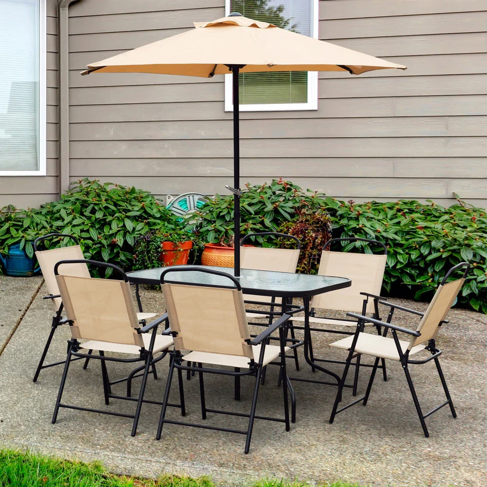Wilkins 8 Pieces Outdoor Patio Dining Set