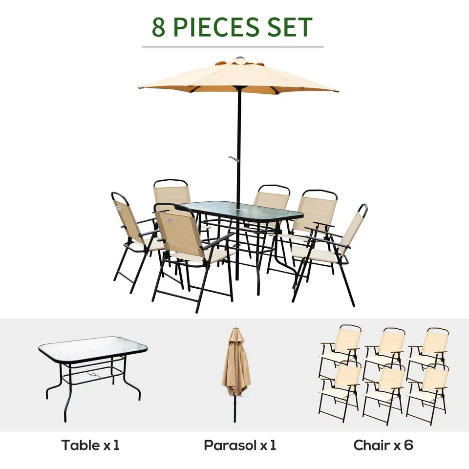 Wilkins 8 Pieces Outdoor Patio Dining Set - Image 3