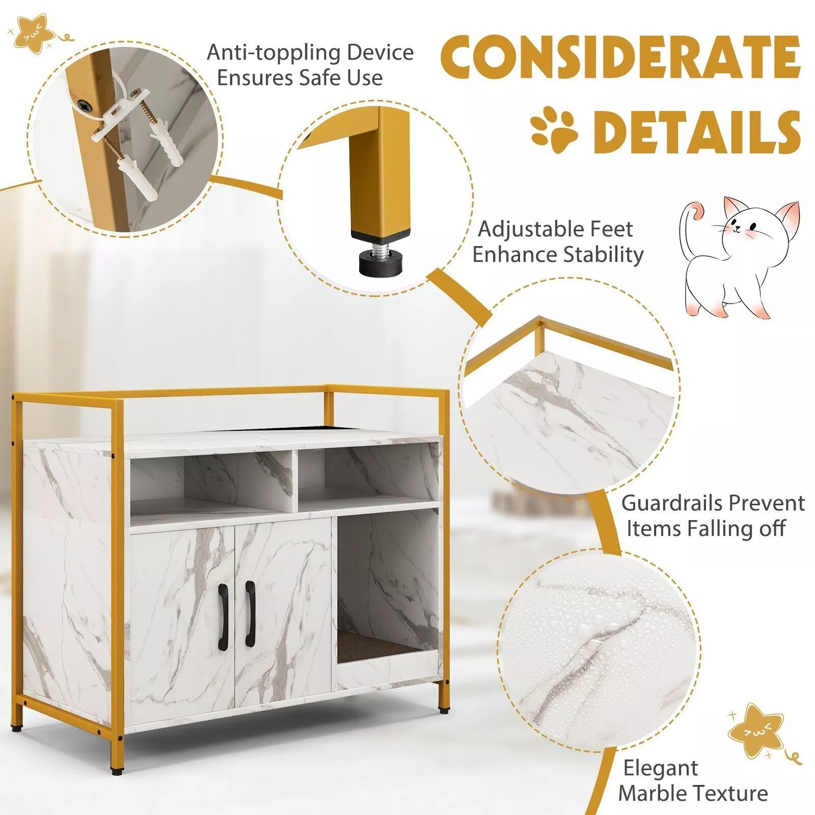 Willie Cat Litter Box Enclosure Cabinet - Image 3