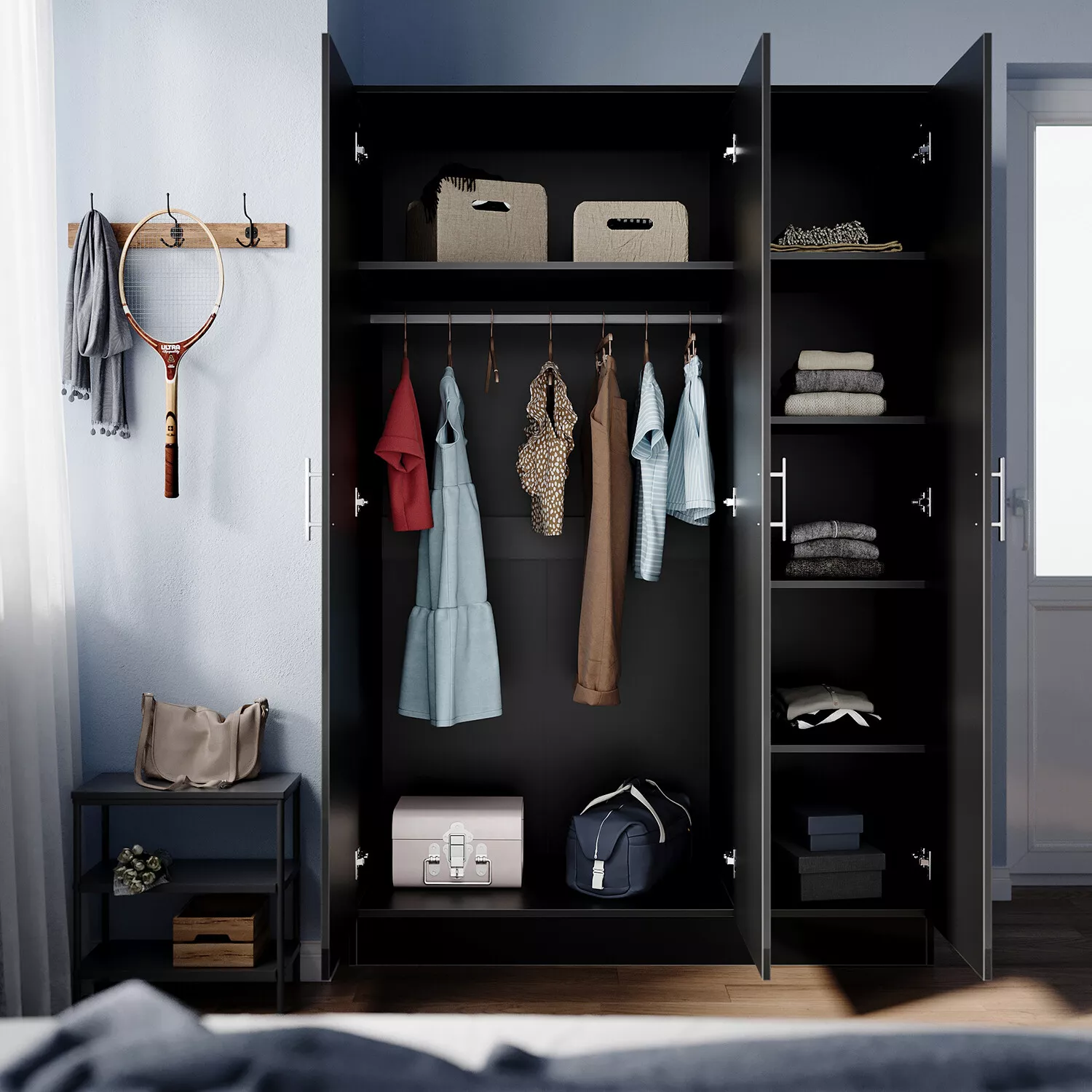 Wilson 3 Door High Gloss Wardrobe