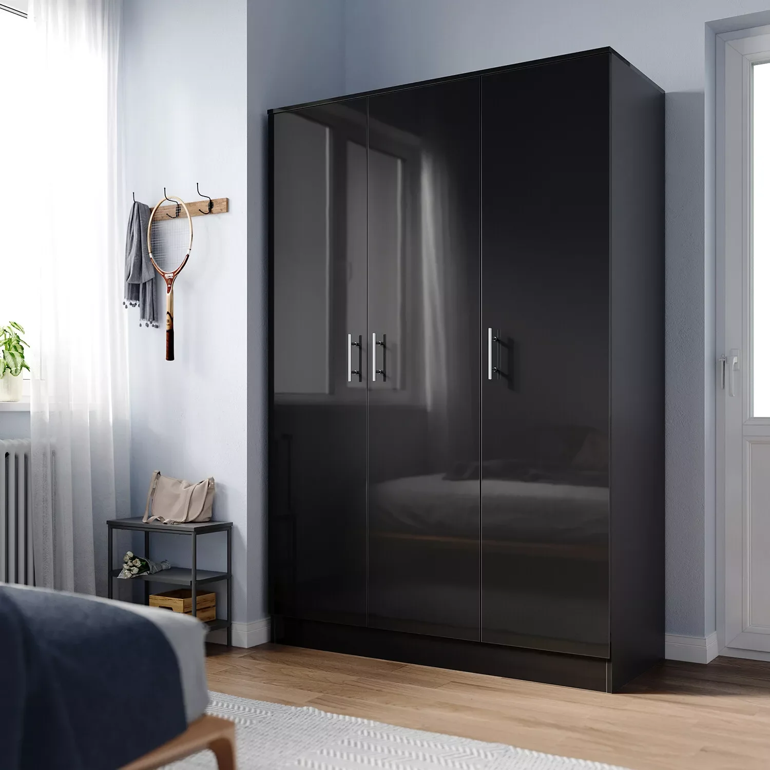 Wilson 3 Door High Gloss Wardrobe - Image 10