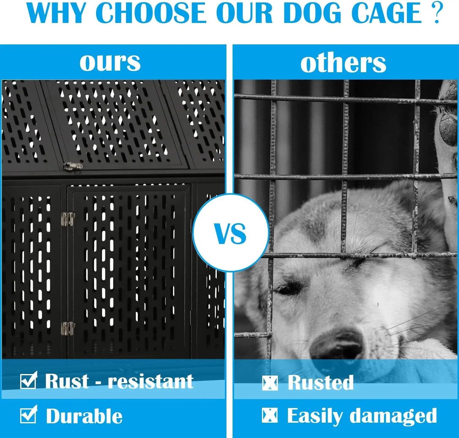 43.3" Wise Indestructible Heavy Duty Dog Crate - Image 5