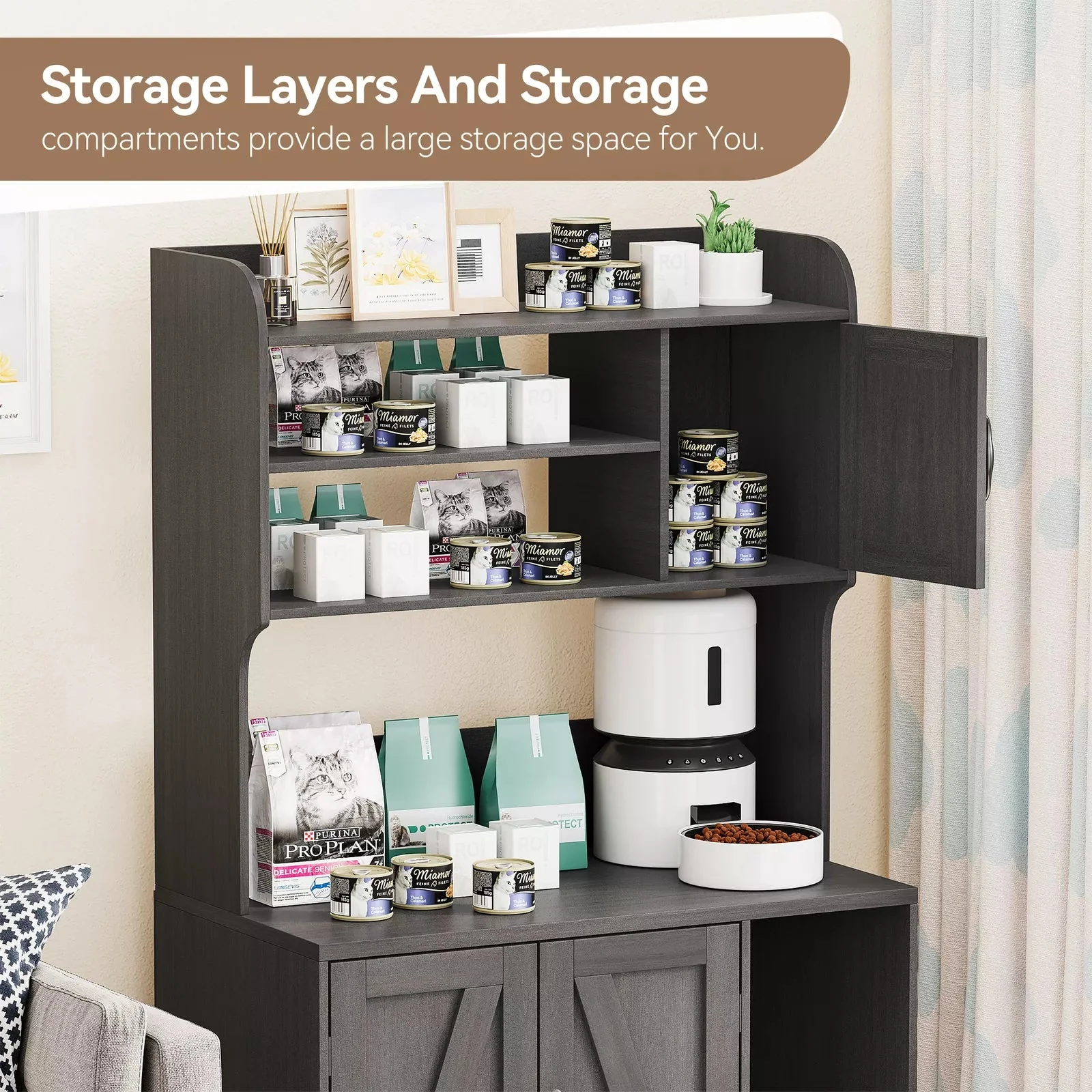 Wood Cat Litter Box Enclosure Furniture - Image 3