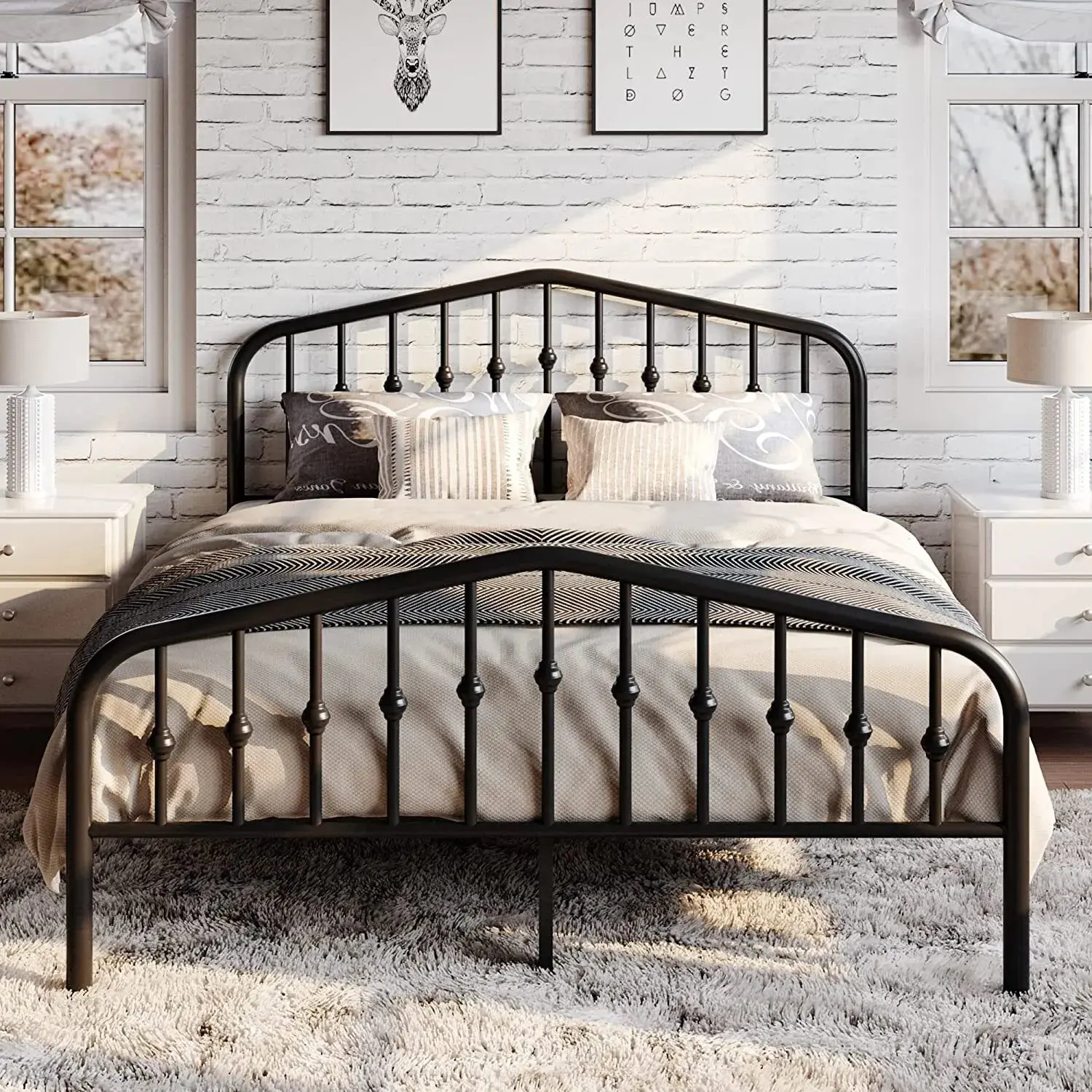 Yash Metal Full Size Mid Century Bed Frame - Image 2