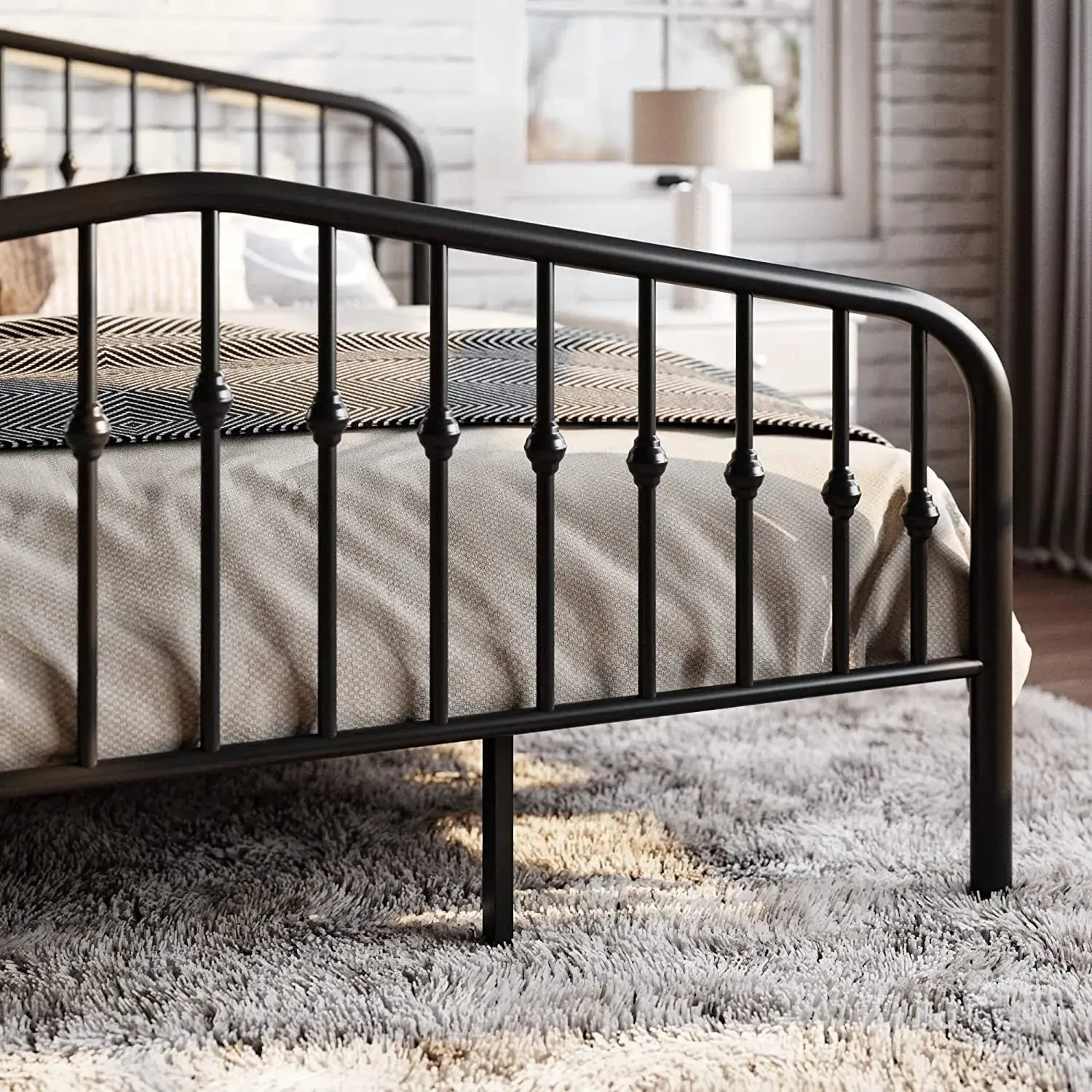 Yash Metal Full Size Mid Century Bed Frame - Image 4