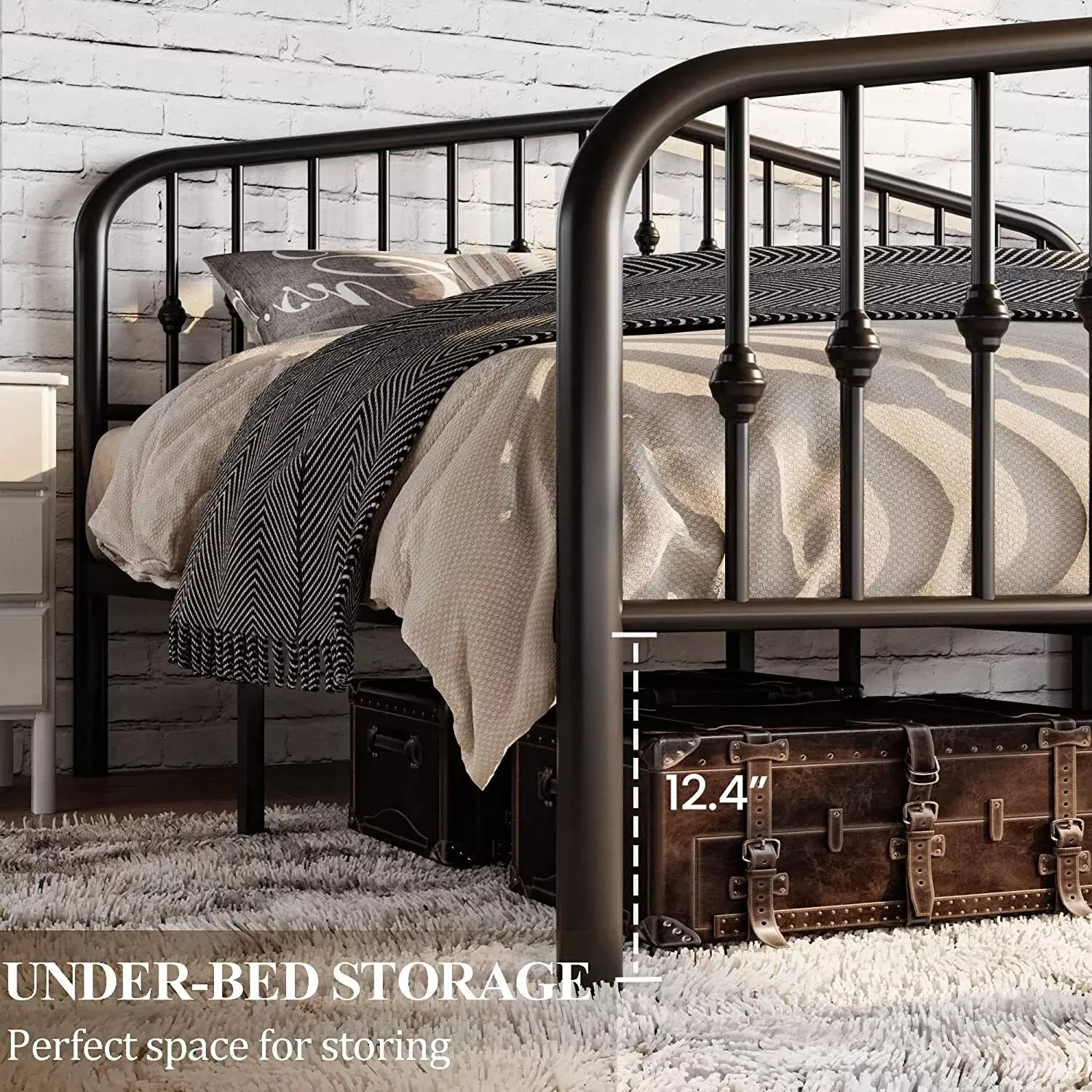 Yash Metal Full Size Mid Century Bed Frame - Image 6