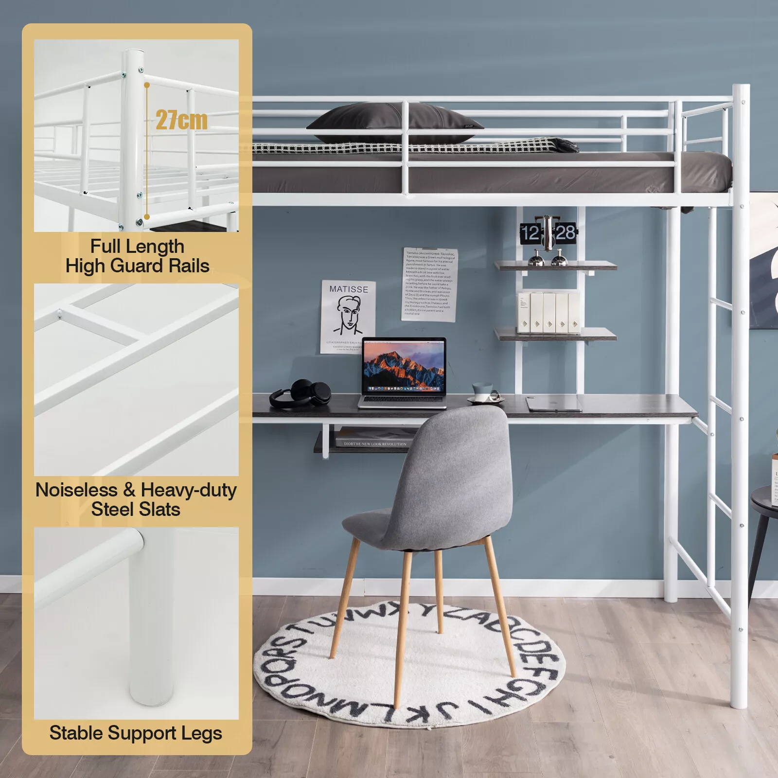 Yash Metal High Sleeper Cabin Loft Bed - Image 6