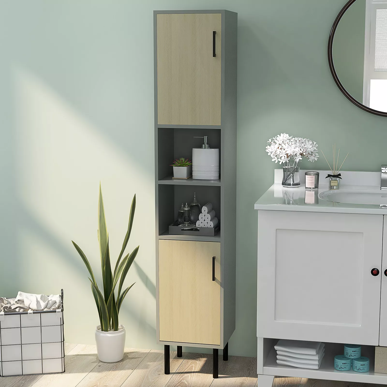 Yates Tall Freestanding Bathroom Cabinet