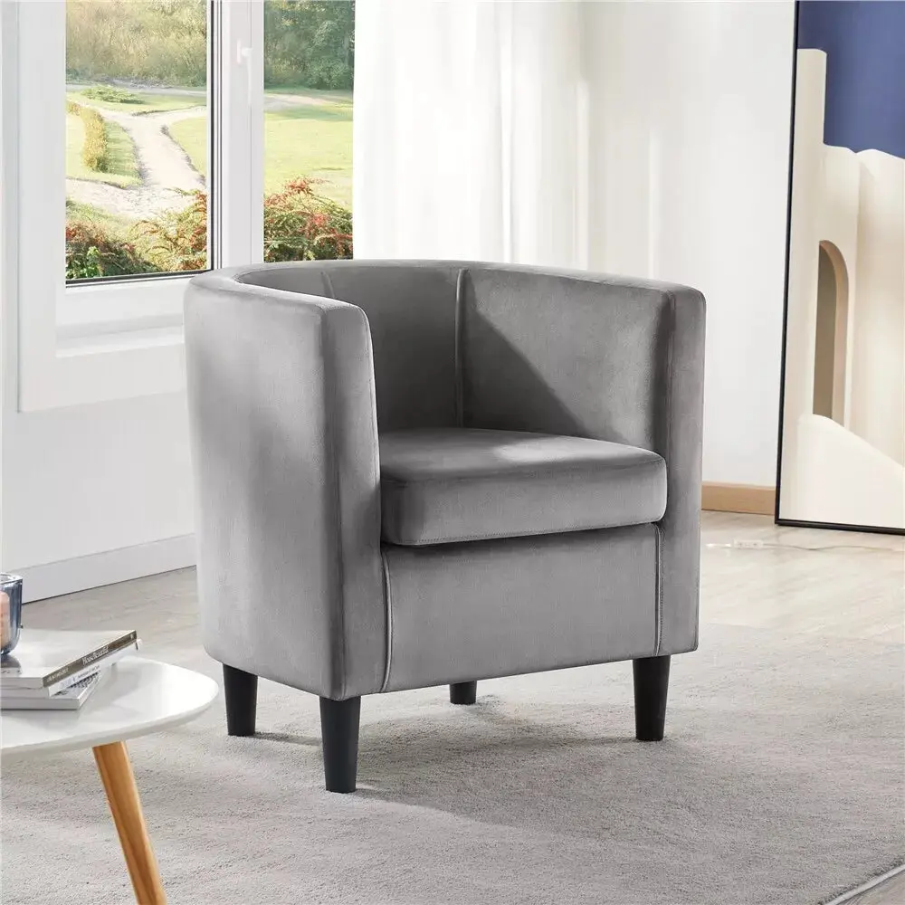 Zac Modern Barrel Accent Armchair - Image 8