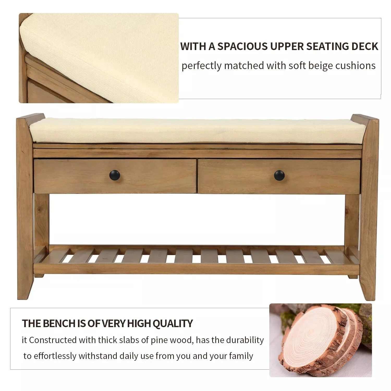 Zaina Indoor Wooden Storage Bench - Image 11