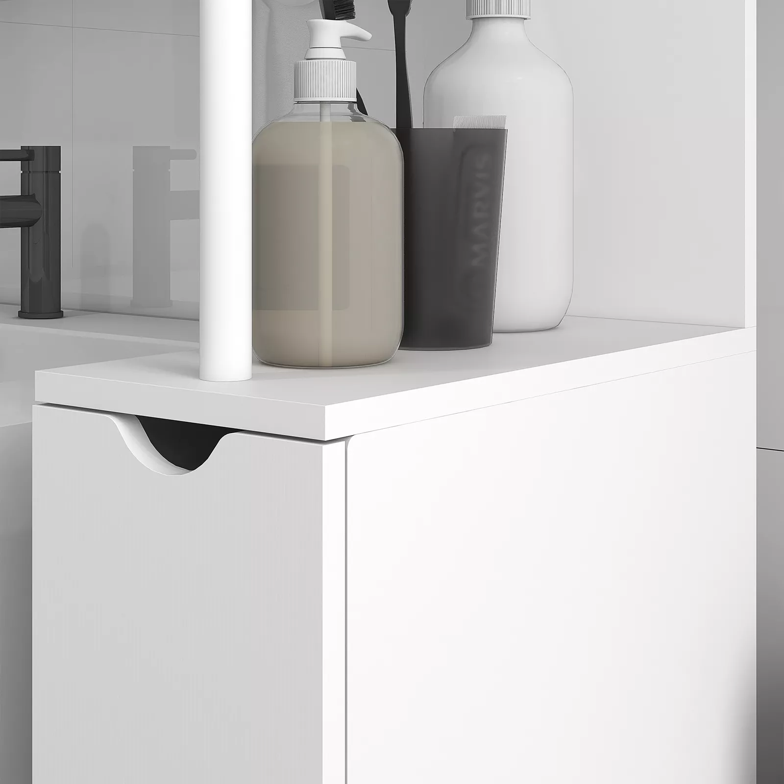 Zarah Tall Slim Freestanding Bathroom Cabinet - Image 6